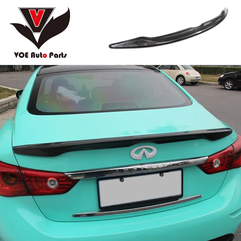 Q50 спойлер для багажника Infiniti 2014 + из углеродного волокна Стайлинг