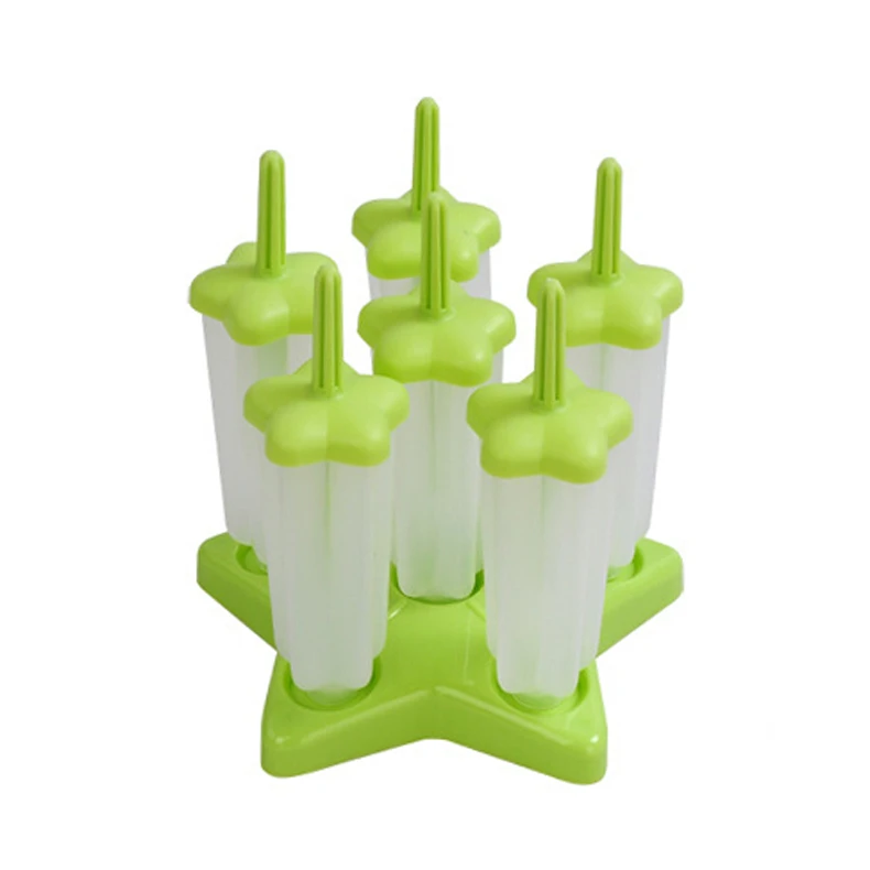 6 Cell Frozen Ice Cream DIY Pop Mold Popsicle Maker Lolly Mould Tray Pan Kitchen