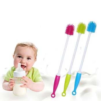 

1 pcs Long Handle Silicone Wash Cup Brush Baby Milk Bottle Brush Glass Cup Cleaner For Bottle 4-6M