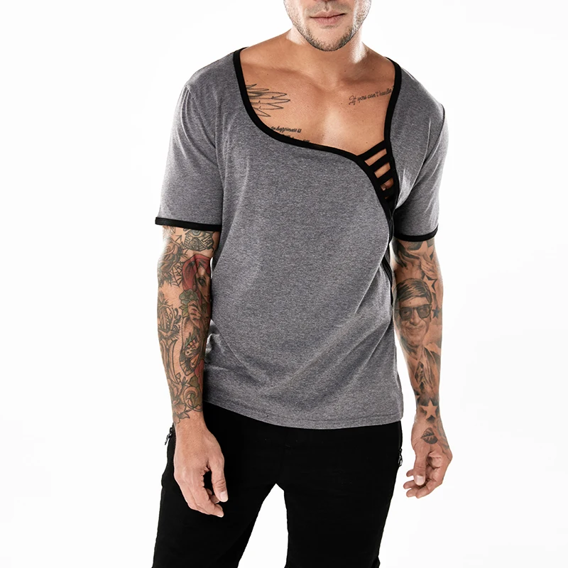 Men/'s Patchwork T-shirt Shirts Blouse Short Sleeve Tops Casual Hip Hop Street