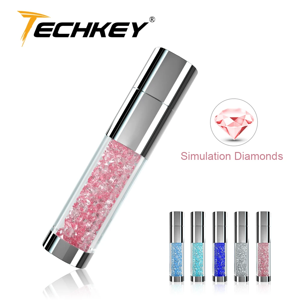 Usb флеш накопитель TECHKEY 64 ГБ карта памяти 32 16 8 4 Гб блестящие стразы подарок|64gb