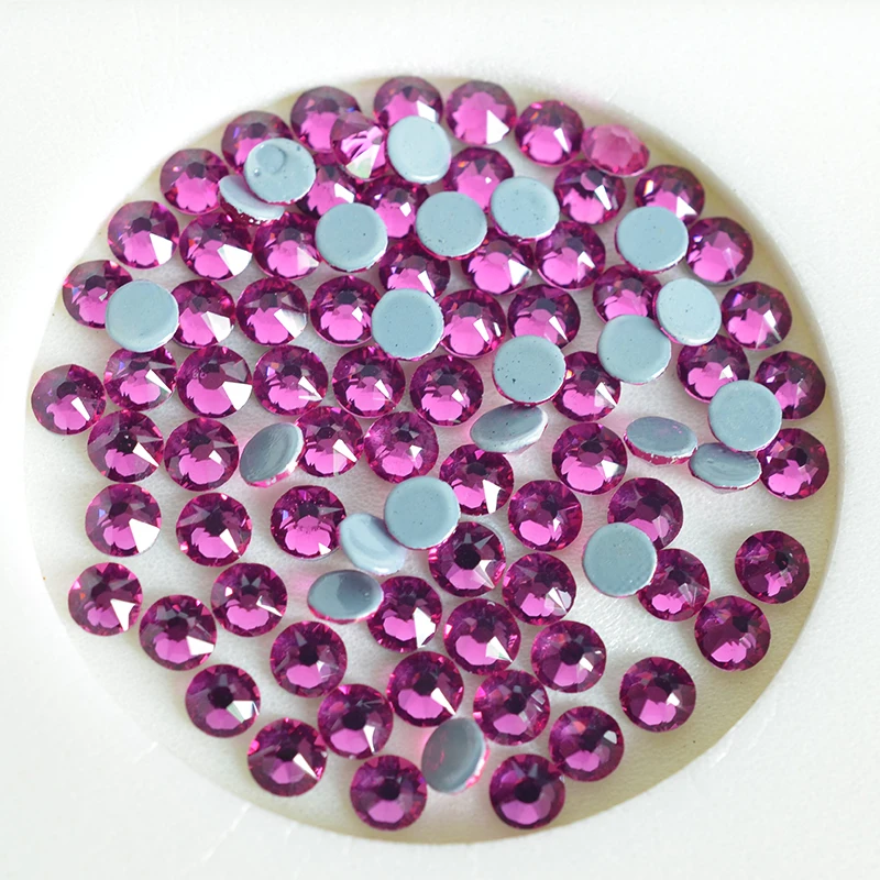 Crystal Hotfix Rhinestones For Clothes Best Shiny Hot Fix Strass Fuchsia Hotfix Stones And