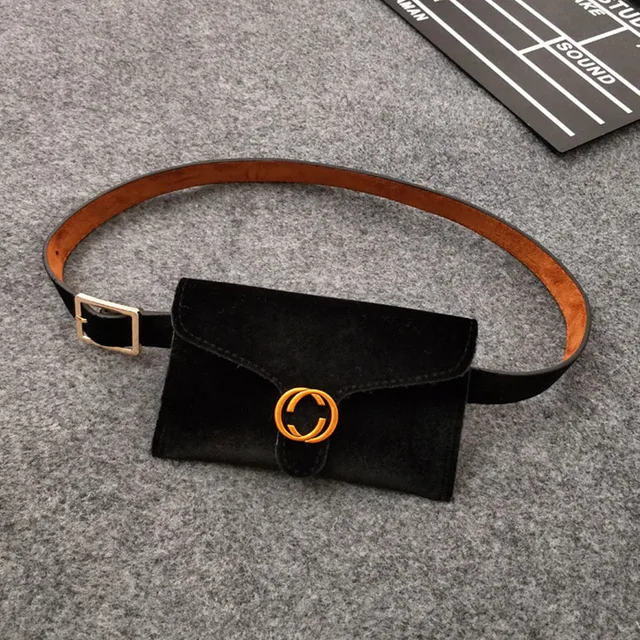 2018 New Velvet Money Belt Bag Women Waist BagLeather Fashion Women Waistbag Bum Bag Belt Female Fanny Pack for Women Waistbelt