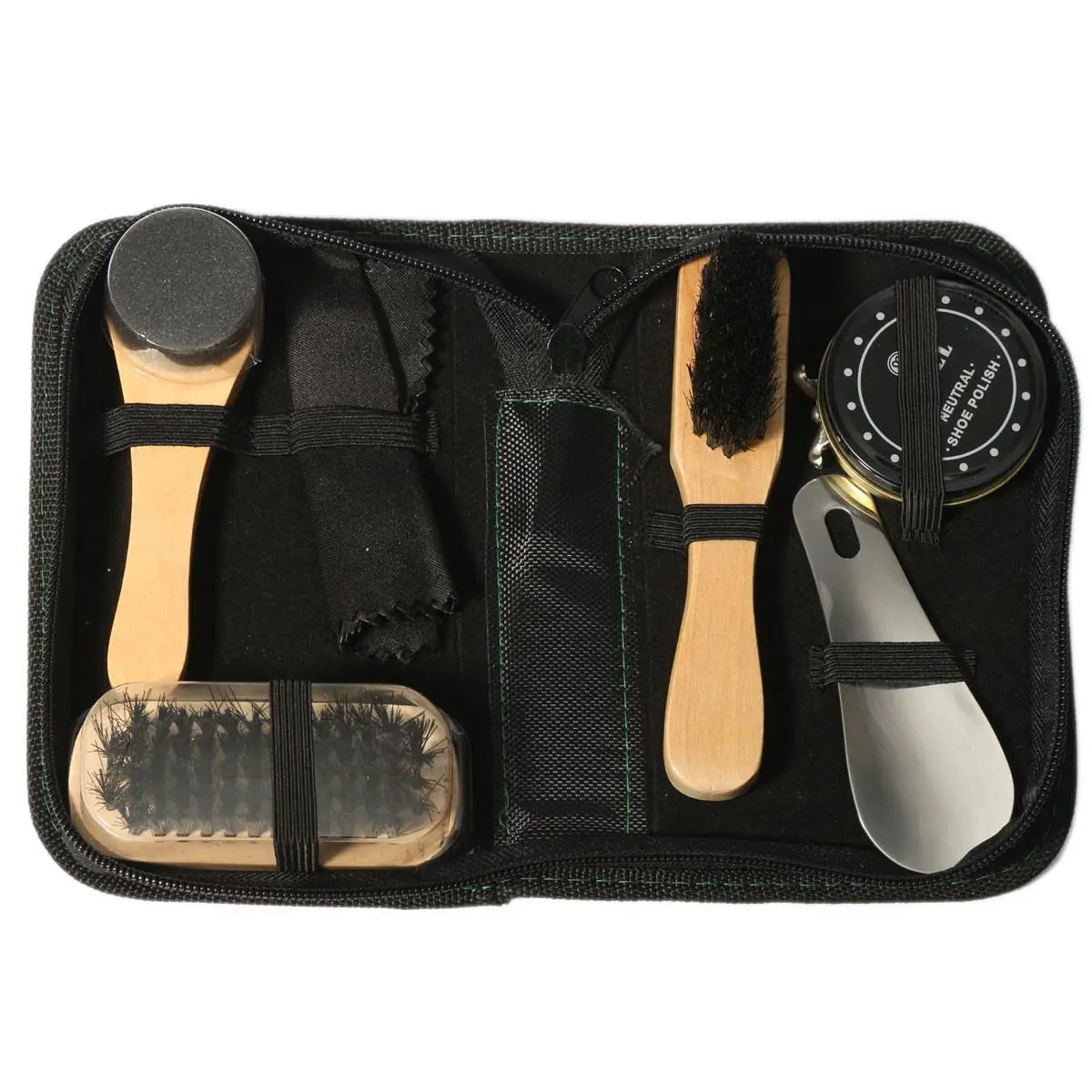 

7Pcs/Set Portable Shoe Care Kit, Travelling Leather Shoes Cleaning Set, Neutral Polish Brush For Boots Shoes Sneakers Horns
