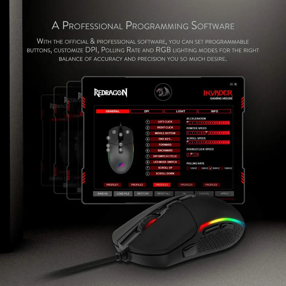 Мышь игровая оптическая Redragon M719 10000 DPI 7 программируемых кнопок|Мыши| |