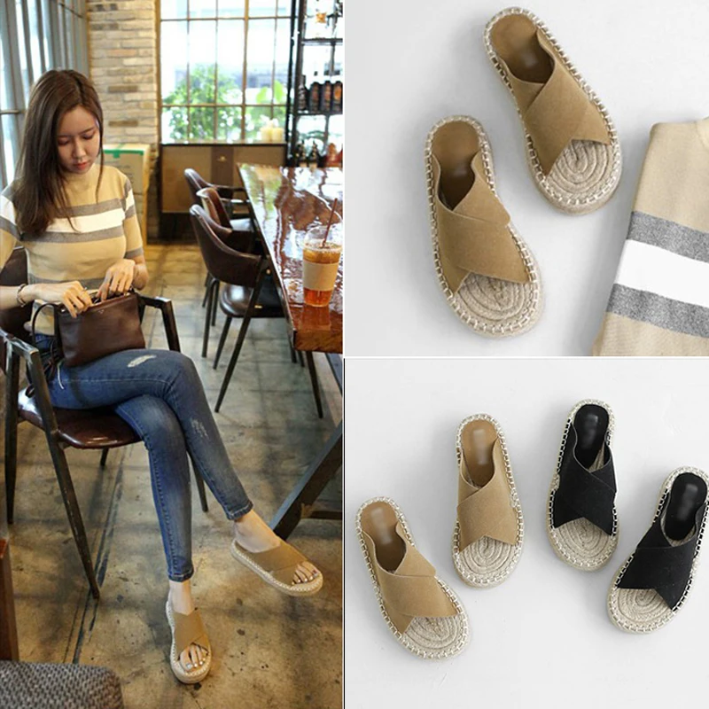 

Cross Band Woman Flip Flops Roman Style Slippers Woman Beach Shoes Slides Espadrilles Shoes Ladies Flip Flops Chausssure Femme