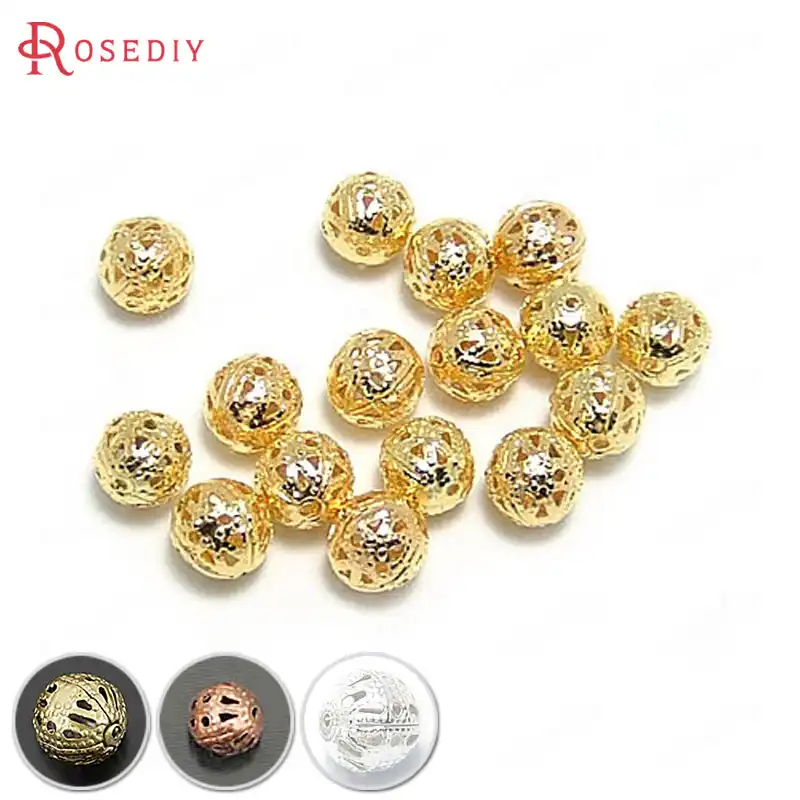 300 Pcs Iron Gold Plated Flower Loose Spacer Bead Cap 8mm Jewelry Findings
