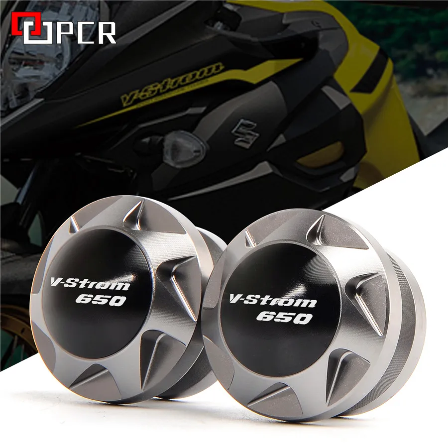 

stand screws With LOGO V-Strom 650 For Suzuki V-Strom 650 DL650 2004-2018 2019 Motorcycle Swingarm Slider Spools