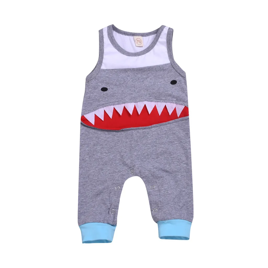 

Baby Boy Romper Fashion Handsome Casual Shark Cute Romper Tidal Jumpsuit Outfits Clothes Playsuit комбинезон для новорожденных