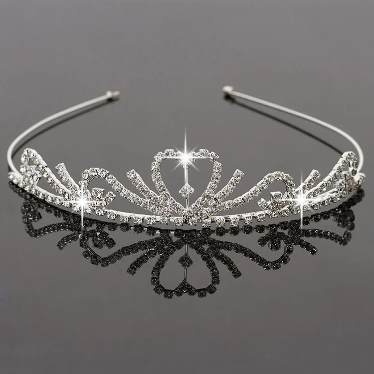 girls rhinestone princess crown headband wedding tiara hair sticks