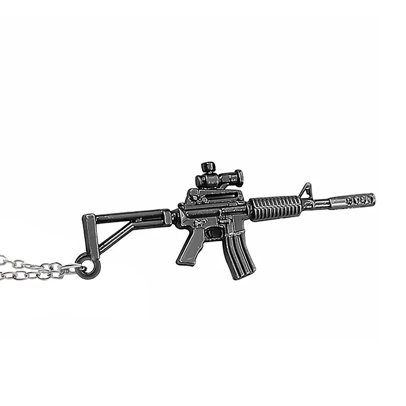 Мода стрельба игры AK47 M416 AWM моделирование пистолет индивидуальный кулон, ожерелье крутые мужчины металла пистолет ожерелье с кулоном в форме пистолета