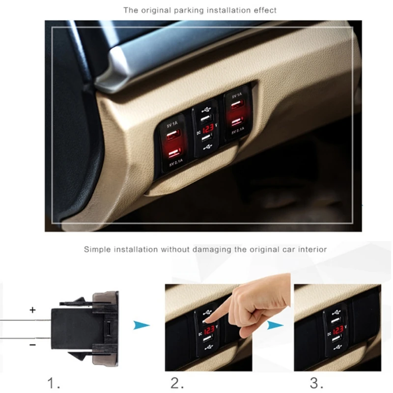 36x23 мм 12V 24V двойной USB Автомобильное зарядное устройство разъем вольтметр адаптер питания для HONDA