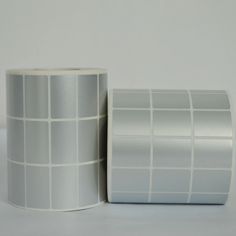

30*20*5000 three rows PET barcode paper PET matte silver label for printer waterproof tear resistant