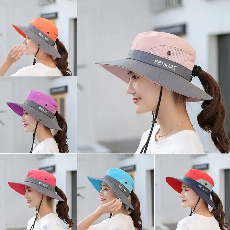 packable sun hat with chin strap