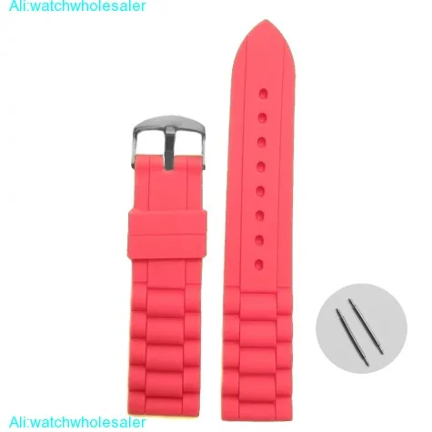 18mm Blush Red Color Silicone Jelly Rubber Ladies Watch Band Straps WB1002S18JB