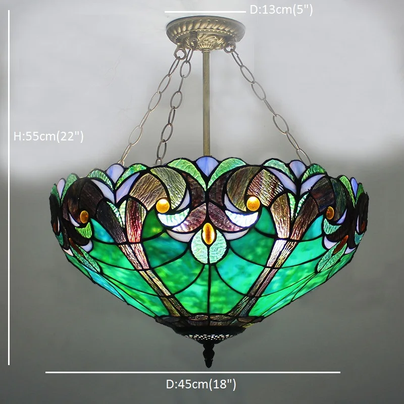 Tiffany Peacock Stained Glass Pendant Lamp2