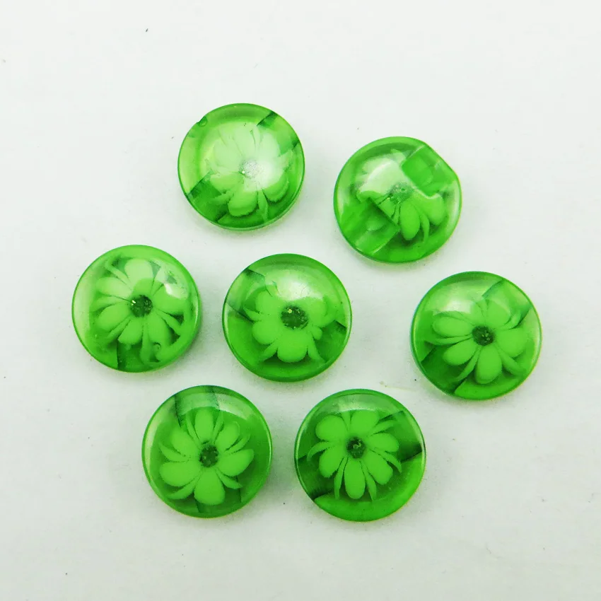 Green 12 мм 100 PCSwhite рубашка с цветами полимерная одежда пуговицы круглая одежда бренда пальто на пуговицах подходит R-285-3 - Цвет: Green