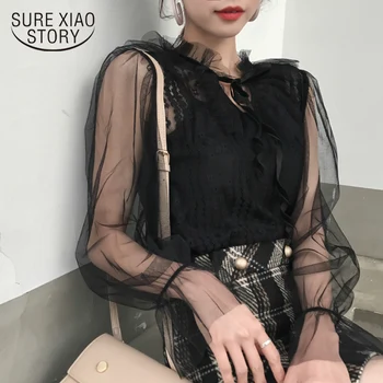 

new arrived 2018 spring blouse women shirt female long sleeved blouse office lady fashion clothing thin tops D464 30