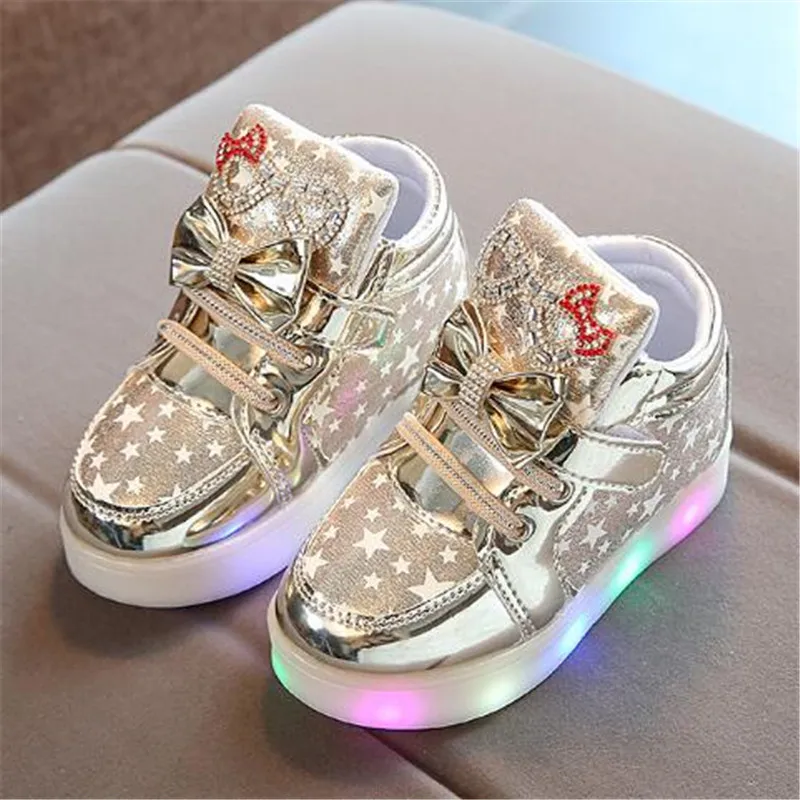 Новая светящаяся обувь со светодиодами, Детские светящиеся кроссовки для мальчиков и девочек, светящаяся легкая обувь для малышей, Повседневная весенне-Осенняя детская обувь на плоской подошве 04