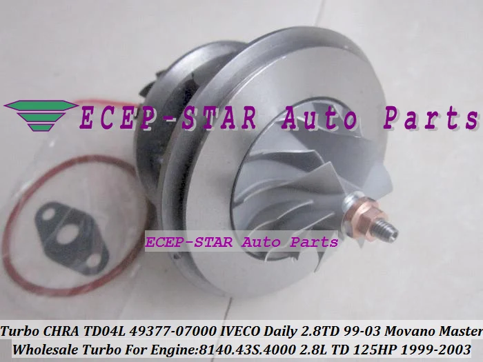 Turbo Cartridge CHRA TD04L 49377-07000 500372214  Turbocharger For Movano Master IVECO Commercial Daily 2.8TD 1999-03 8140.43S.4000 2.8L 125HP (1)