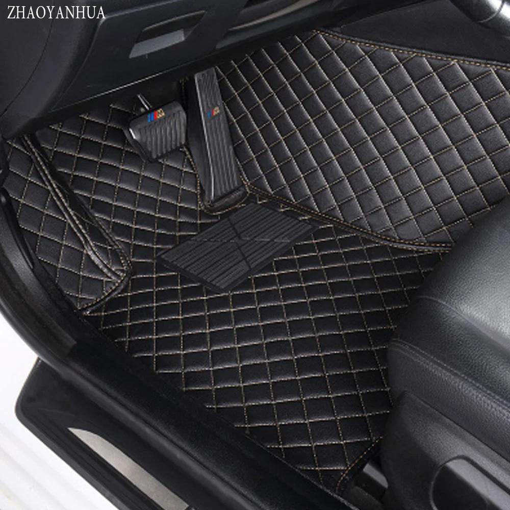 

ZHAOYANHUA car floor mats for Toyota Camry Corolla RAV4 Mark X Crown Verso Cruiser L Waterproof leather carpet liners