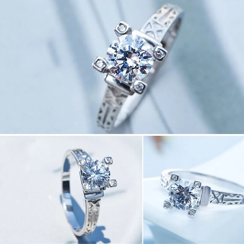Unique Eiffel Tower Sliver Color Ring AAA Cubic Zirconia Jewelry Anillos Wedding For Women Finger Rings bijoux accessories DR40 (9)