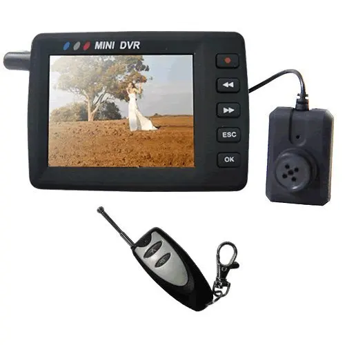Angel Eye Mini DVR 2.5" TFT High Definition Pinhole Button Camera w/ motion dectector Cam