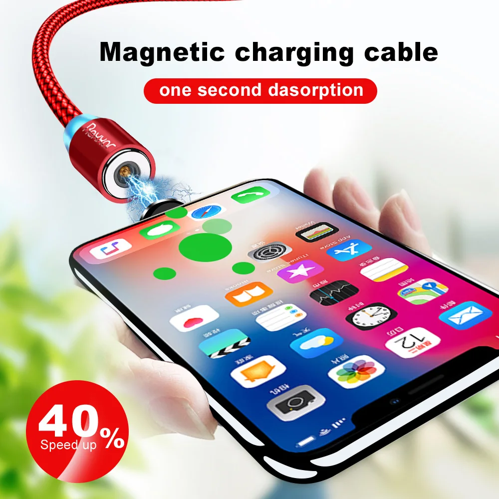 1 м 2 м Магнитный USB кабель Micro usb type C кабель для быстрой зарядки для iPhone XS Max samsung Магнитный шнур для зарядки телефона Android