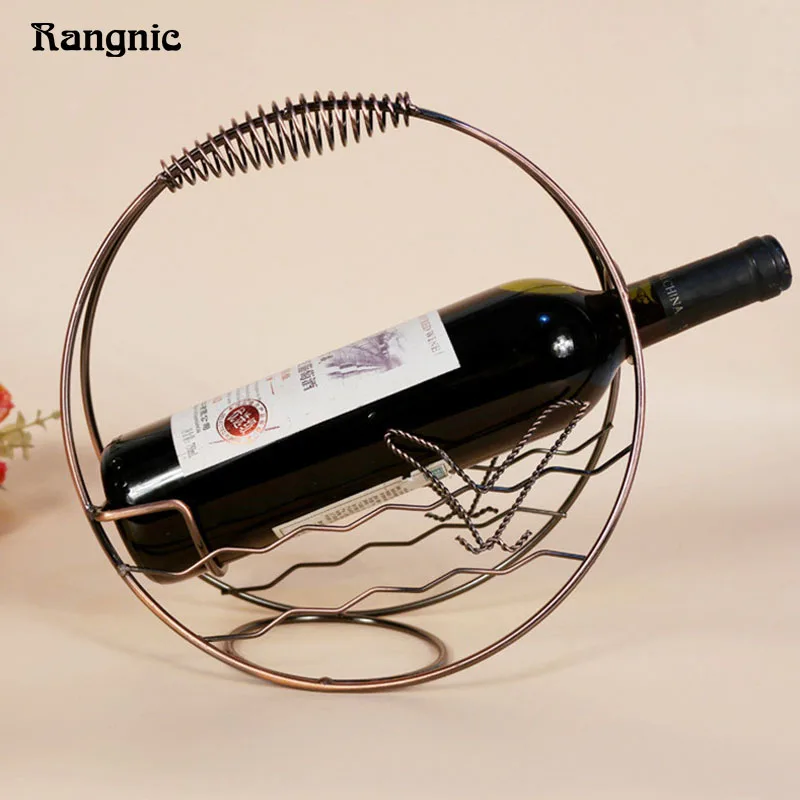 Circular Wine Holder Wine Rack Shelf Metal Sculpture Practical