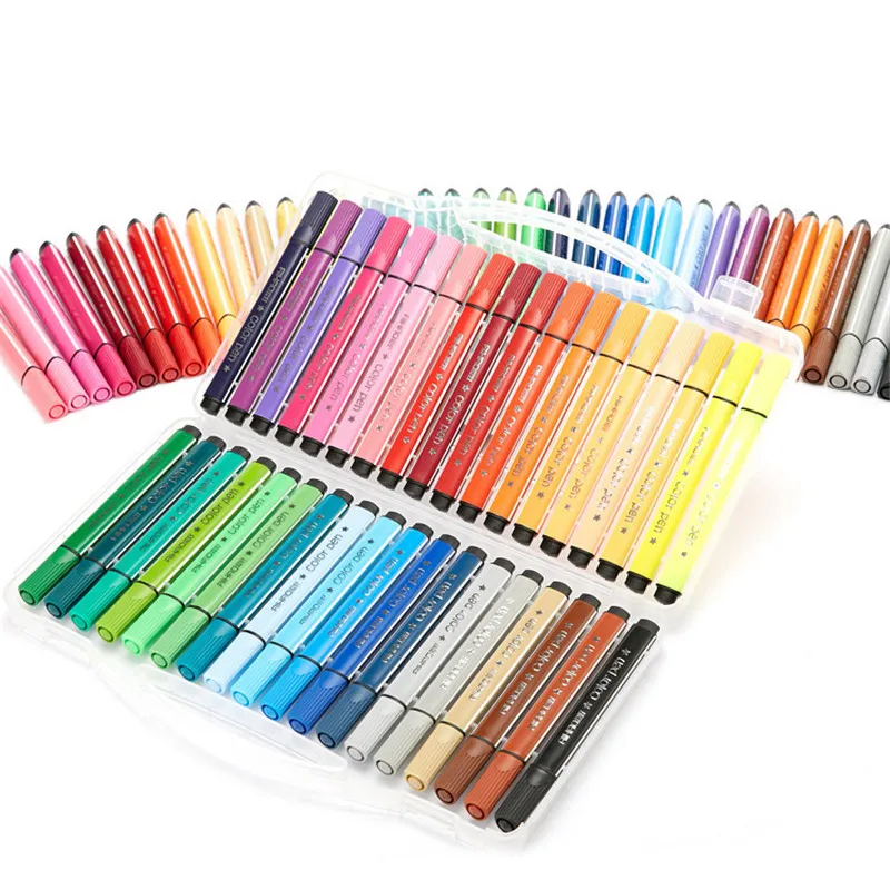 

48 Colors/set Colored Art Marker Pen Drawing Set Colors Children Painting Watercolor Pens Safe Non-toxic Water Washing Graffiti