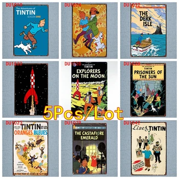 

Tintin Vintage Tin Sign Metal Plates for Wall Kids Room Bar Art Unique Gift Decor Wholesale Mix Order 20X30CM W-1001