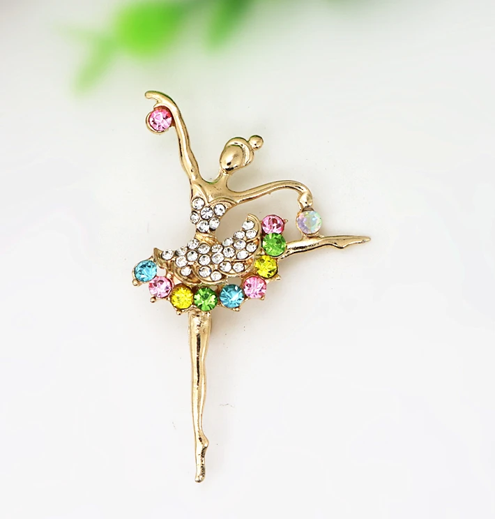 Женская Брошь в виде Танцующей Балерины|girls brooches|rhinestone broochbrooch fashion |