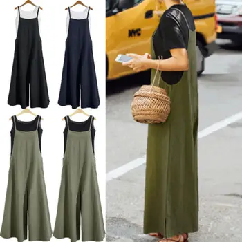 

Oversized Women Loose Strap Jumpsuit Casual Harem Trousers Ladies Loose Jumpsuit Overall Pant