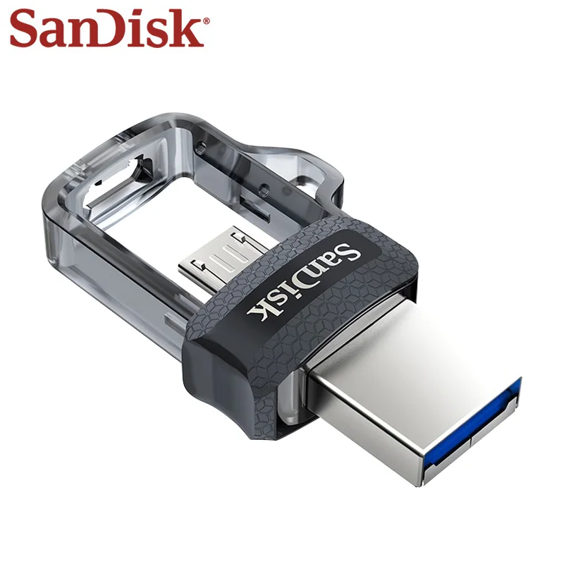 Натуральная двойной флеш-накопитель SanDisk Ultra Dual OTG usb флэш-накопитель DD3 150 МБ/с. флешки 16 Гб оперативной памяти, 32 Гб встроенной памяти, 64 ГБ 128 ГБ USB 3,0 флеш-накопитель для телефонов на базе Android с Bluetooth/ПК