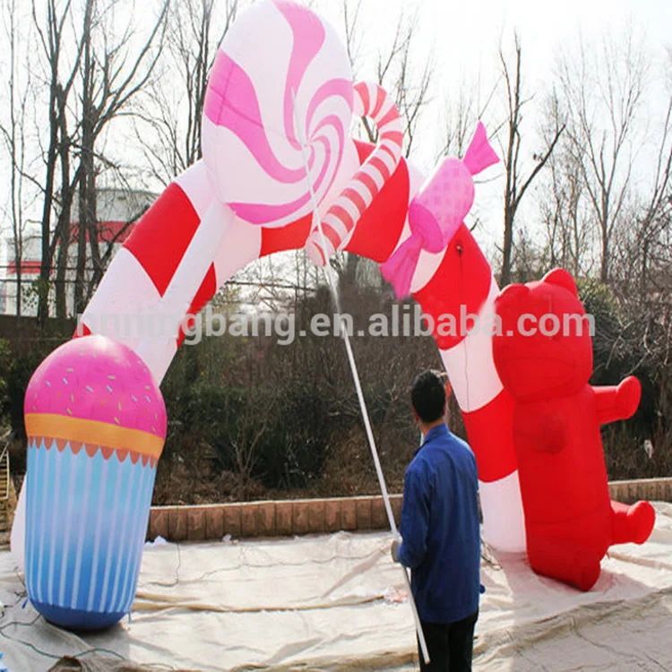 

Free shipping Hot sale cheap colorful candy inflatable arch for wedding( 4m high, 8m width)-Model#NB5-AR06E