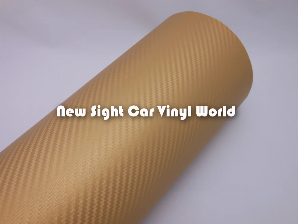 Золотой 3D виниловый рулон из углеродного волокна для высвобождения воздуха для автомобильных наклеек Размер: 1,52*30 м/рулон