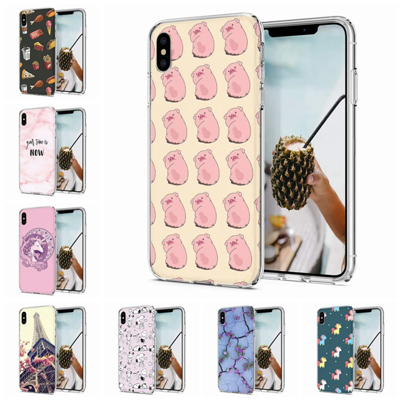 Soft Phone Case For iPhone X XS XR Covers TPU Colorful Pig Unicorn Mandala Pattern Fundas iPhone6 7 8 Max M070 |