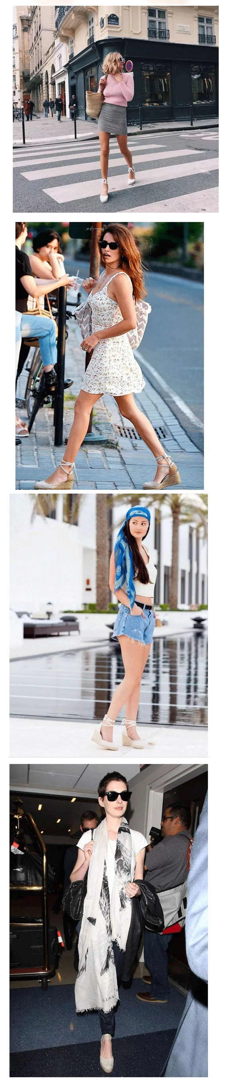 Women Ankle Strap Espadrilles Wedge Sandals 2018 Summer Canvas High Heel Fashion Lace up Women Platform Wedge Sandals Large Size (10)