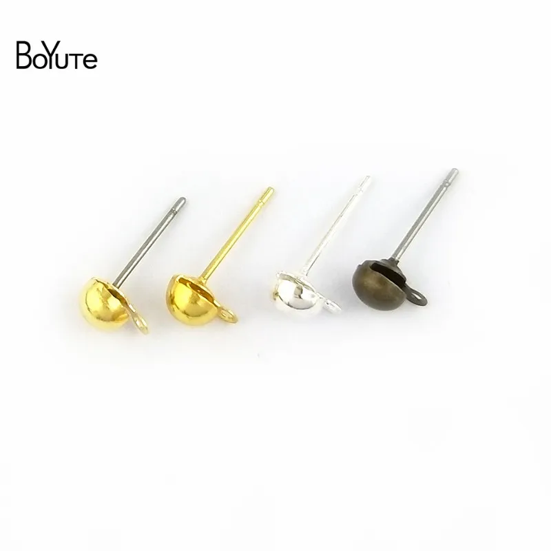 BoYuTe 200Pcs Metal Brass 5*12MM Stud Earring Parts