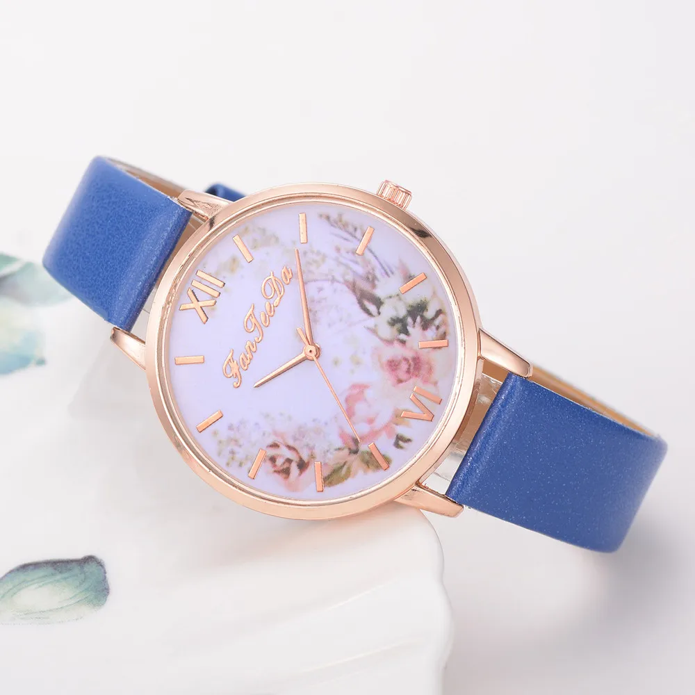 Relojes Para Mujer женские часы с кожаным ремешком, роскошные Брендовые Часы Times, женские часы, креативные часы с цветами, Bayan Kol Saati* A