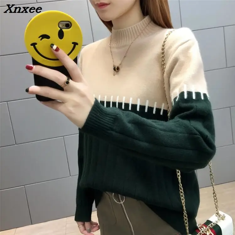 High Quality Women Sweater New Turtleneck Pullover Winter Tops Solid Sweater Autumn Female Sweater Hot Sale Xnxee
