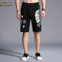 Мужские повседневные шорты серии летние с принтом черепа повседневные спортивные штаны мужские короткие брюки шорты треники из хлопка свободная Мужская одежда