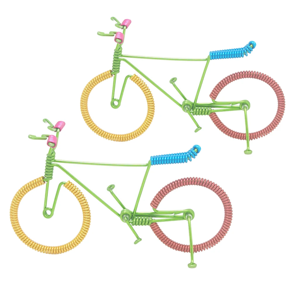 

2pcs Aluminum Wire Craft Colorful Bicycle Shape Ornament Artistic Figurine Craft Home TV Cabinet Home Decoration Accessories