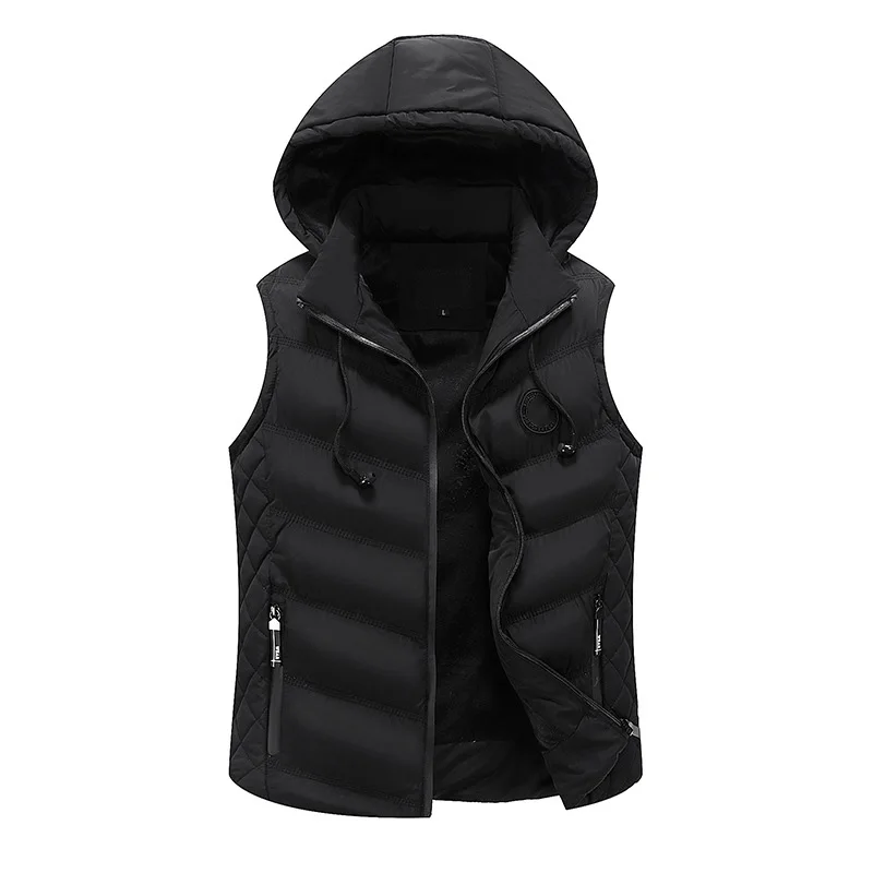 

Winter Warm New Men Thickening Vest Male Padded Casual Parka Slim Fit Autumn Waistcoat Sleeveless Jacket 2018 Plus Size XXXL
