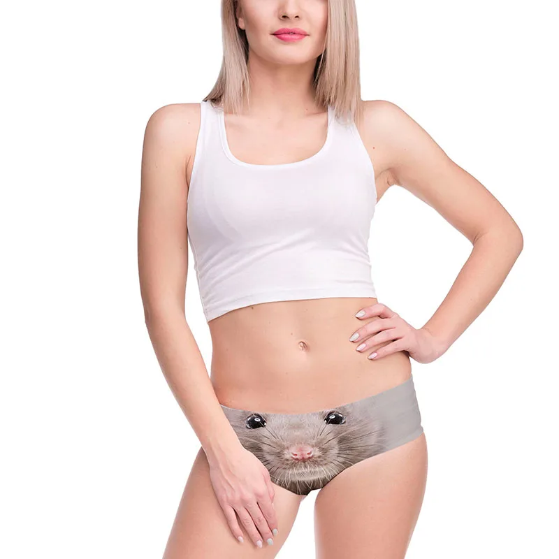 Женское нижнее белье Kawaii трусики из хлопка с рисунком мышки низкой