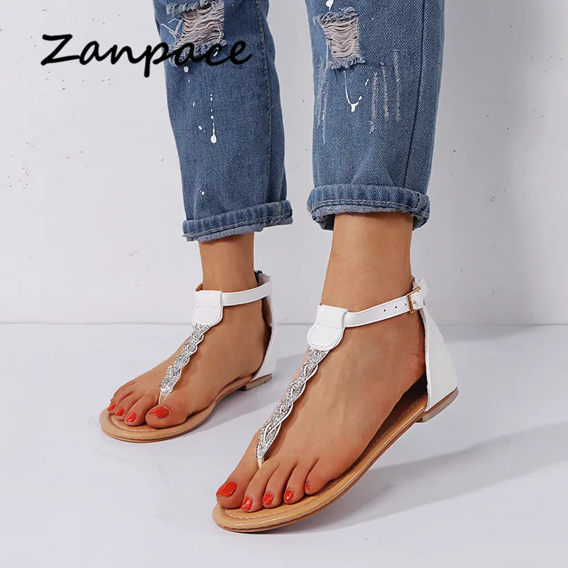 

Hot Selling Gladiator sandals Buckle Strap Bling Sandals Women Classics Lace Up Women Platform Sandals Bandage Flat Shoes