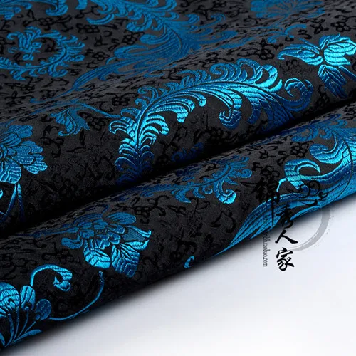 Синий цветок парчовая ткань, дамасский жаккард одежда обивка костюма мебель шторы материал подушки ткань 75 см* 50 см - Цвет: Z