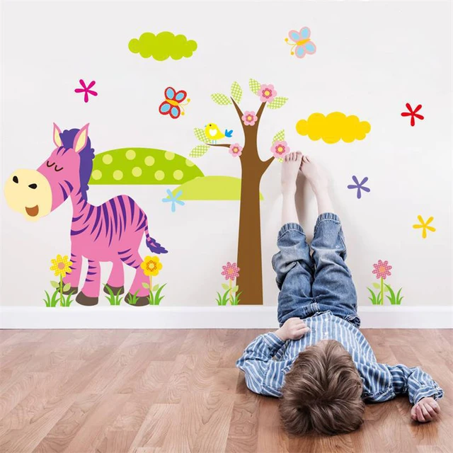 5pcs animal tree vinyl wall stickers kids rooms baby children home