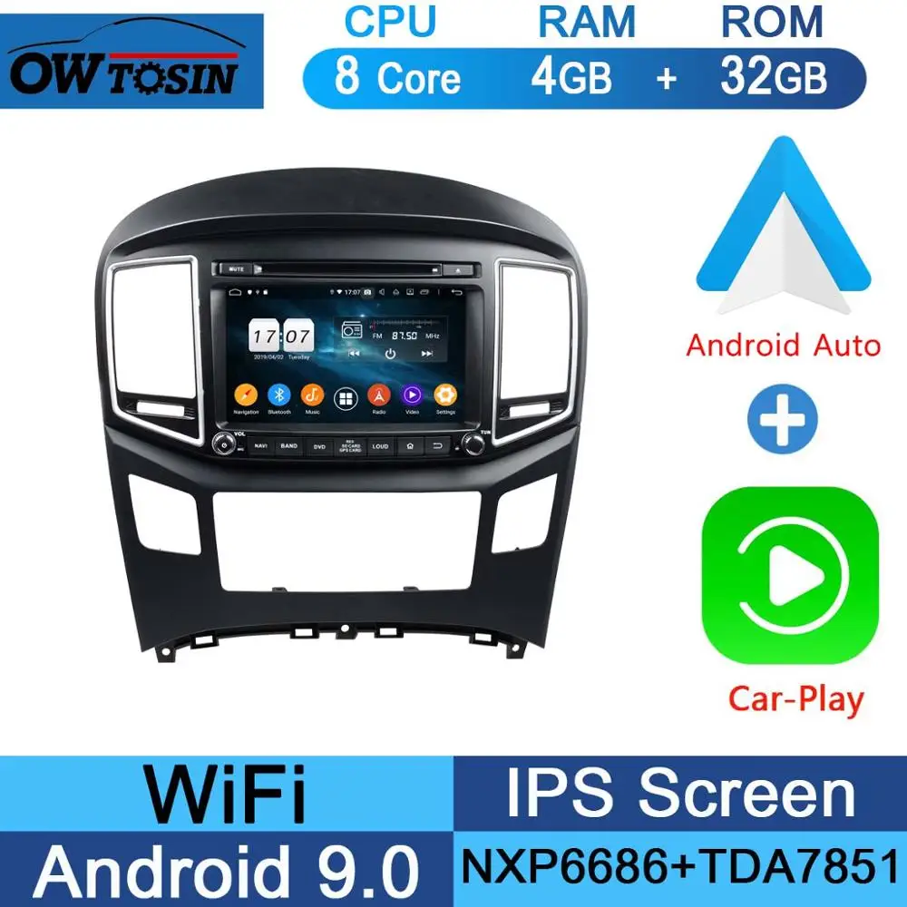 " ips 1920*1080 8 ядерный 4 Гб+ 64 Гб rom Android 9,0 автомобильный dvd-плеер для hyundai H1 Grand Starex DSP радио gps Parrot BT - Цвет: 32G CarPlay Android