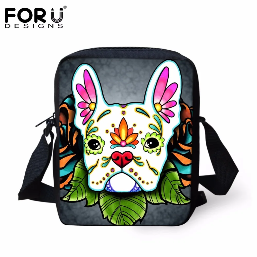

FORUDESIGNS Day of the Dead French Bulldog Women Casual Cross Body Bags Fashion Female Small Handbags Satchel for Ladies Bolsas